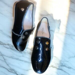 Venettini black patent leather loafers size 13 metallic studs dress shoe